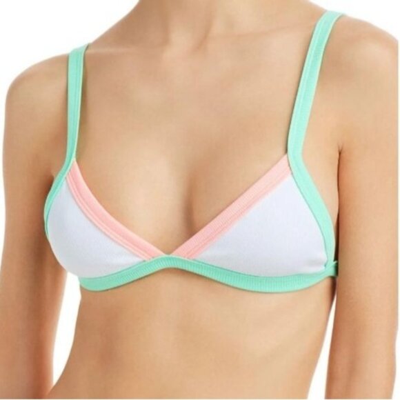 NEW Peixoto Tina Plunge Pool Bikini Top in Strawberry Mint, Size XL - Picture 1 of 9